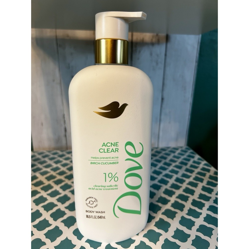 Dove Serum Body Wash Acne Clear for troubled skin with Salicylic Acid 18.5 Fl Oz